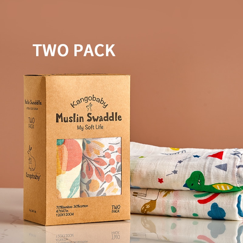 Bamboo and Cotton Muslin Swaddles (2 pcs)